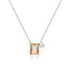 Necklace Copper Geometric Zirconia O Word Chain