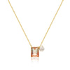 Necklace Copper Geometric Zirconia O Word Chain