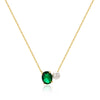 Necklace Copper Geometric Zirconia O Word Chain