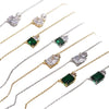 Necklace Copper Geometric Zirconia O Word Chain