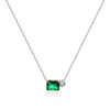 Necklace Copper Geometric Zirconia O Word Chain