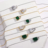 Necklace Copper Geometric Zirconia O Word Chain