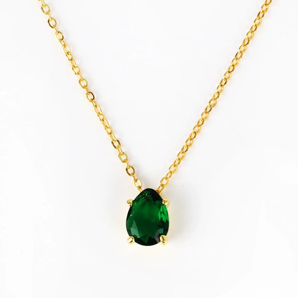 Necklace Copper Geometric Zirconia O Word Chain