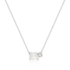 Necklace Copper Geometric Zirconia O Word Chain