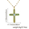 Necklace Copper Gold Plated Micro Inlay Color Zircon Geometric Cross Pendant Creative Fashion