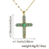Necklace Copper Gold Plated Micro Inlay Color Zircon Geometric Cross Pendant Creative Fashion