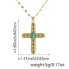 Necklace Copper Gold Plated Micro Inlay Color Zircon Geometric Cross Pendant Creative Fashion