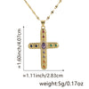Necklace Copper Gold Plated Micro Inlay Color Zircon Geometric Cross Pendant Creative Fashion