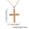 Necklace Copper Gold Plated Micro Inlay Color Zircon Geometric Cross Pendant Creative Fashion