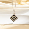Necklace Copper Goldplated Flower Fourleaf Clover Rhombus Simple Versatile Women's O Word Chain Jewelry