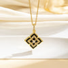 Necklace Copper Goldplated Flower Fourleaf Clover Rhombus Simple Versatile Women's O Word Chain Jewelry