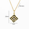 Necklace Copper Goldplated Flower Fourleaf Clover Rhombus Simple Versatile Women's O Word Chain Jewelry