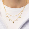 Necklace Copper Heart Butterfly Bow Set With Diamonds Simple Cute Style