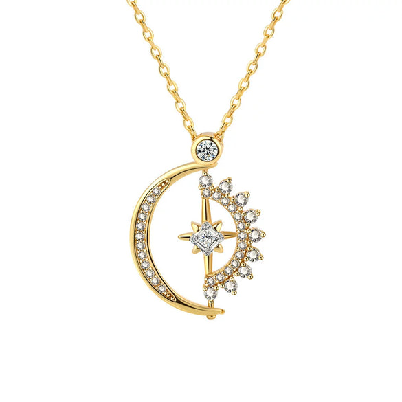 Necklace Copper Heart Rotatable Sweet Style