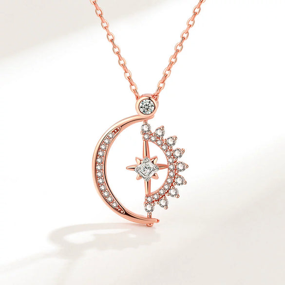 Necklace Copper Heart Rotatable Sweet Style