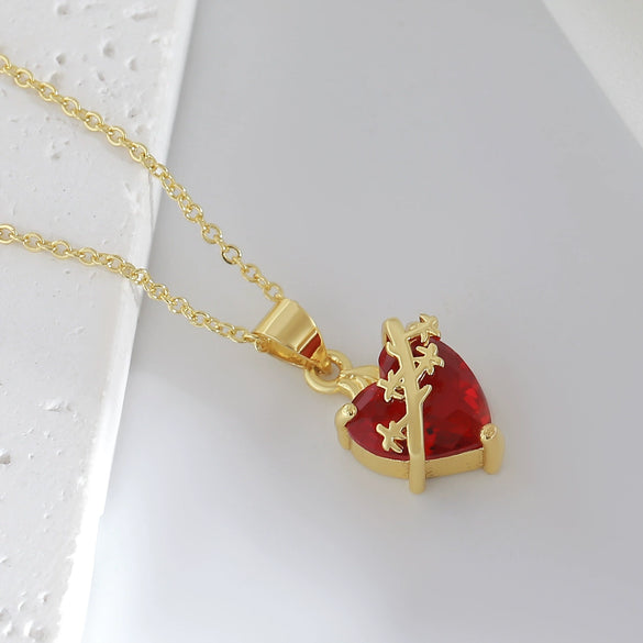 Necklace Copper Heart Shape Electroplating Design