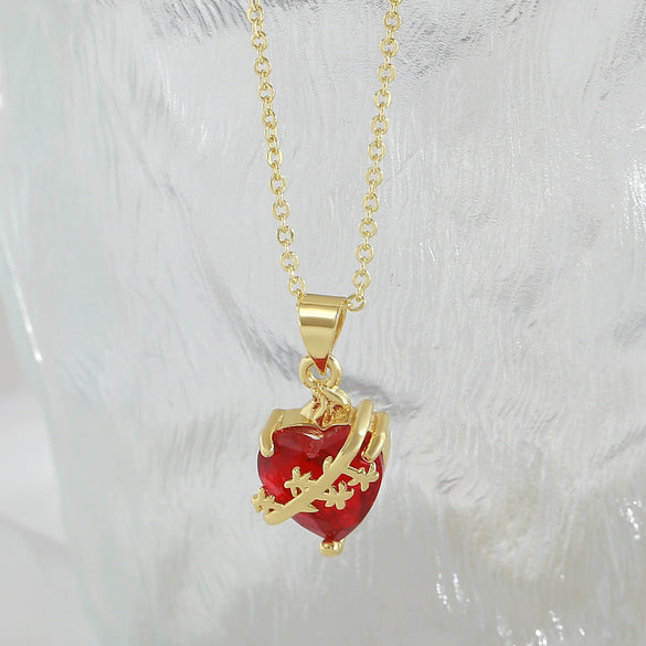 Necklace Copper Heart Shape Electroplating Design