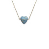 Necklace Copper Heart Shape Enamel Inlaid With Pearls