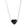 Necklace Copper Heart Shape Enamel Inlaid With Pearls