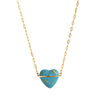 Necklace Copper Heart Shape Enamel Inlaid With Pearls