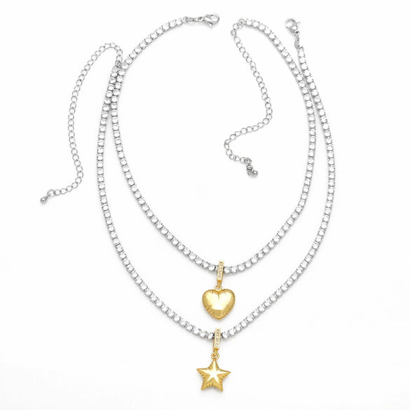 Necklace Copper Heart Shape Gold Plated Electroplating Design