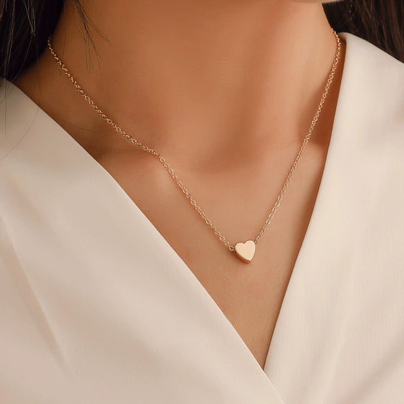 Necklace Copper Heart Shape With Diamonds Ins Style Light Luxury Niche Design For Women