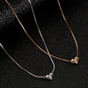 Necklace Copper Heart Shape With Diamonds Ins Style Light Luxury Niche Design For Women