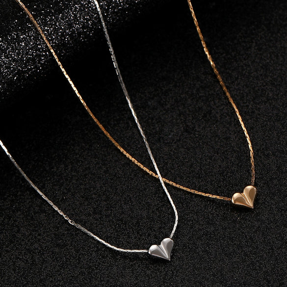 Necklace Copper Heart Shape With Diamonds Ins Style Light Luxury Niche Design For Women