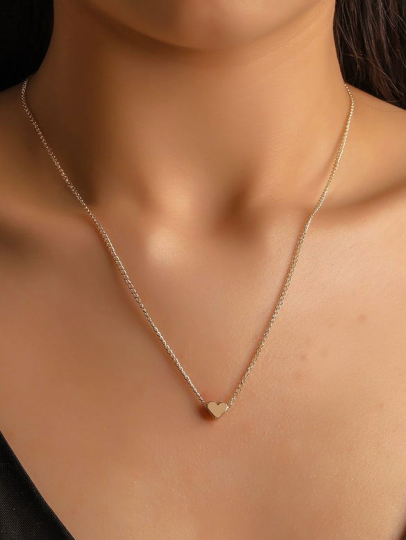 Necklace Copper Heart Shape With Diamonds Ins Style Light Luxury Niche Design For Women