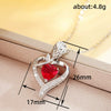 Necklace Copper Heart Style Mixed Gem Inlay Zircon Women's