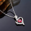 Necklace Copper Heart Style Mixed Gem Inlay Zircon Women's