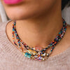 Necklace Copper Hexagonal Prism Eye Heart Pattern Electroplating