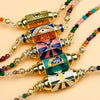 Necklace Copper Hexagonal Prism Eye Heart Pattern Electroplating