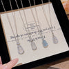 Necklace Copper Imitation White Chalcedony Mixed Gemstone Setting Geometric Zirconia Women's