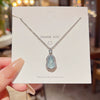 Necklace Copper Imitation White Chalcedony Mixed Gemstone Setting Geometric Zirconia Women's
