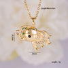 Necklace Copper Inlaid Mixed Gemstone Animal Zodiac Electroplated O Chain