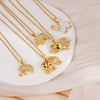 Necklace Copper Inlaid Mixed Gemstone Animal Zodiac Electroplated O Chain