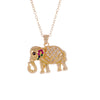 Necklace Copper Inlaid Mixed Gemstone Animal Zodiac Electroplated O Chain