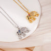 Necklace Copper Inlaid Mixed Gemstone Animal Zodiac Electroplated O Chain