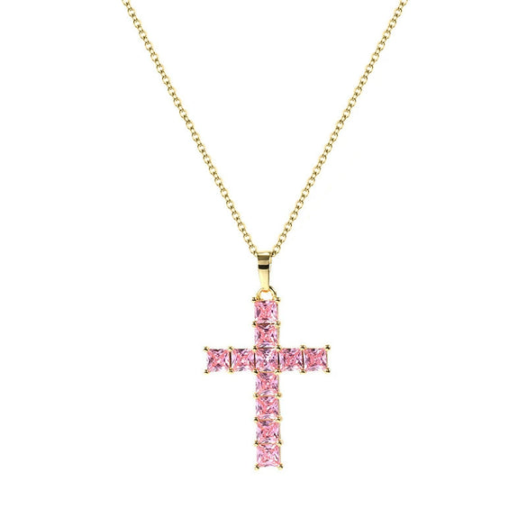 Necklace Copper Inlaid Zircon Geometric Fashion Style