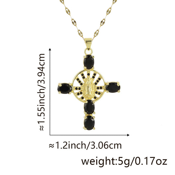 Necklace Copper Inlaid Zircon Geometric Style Diamond Jewelry