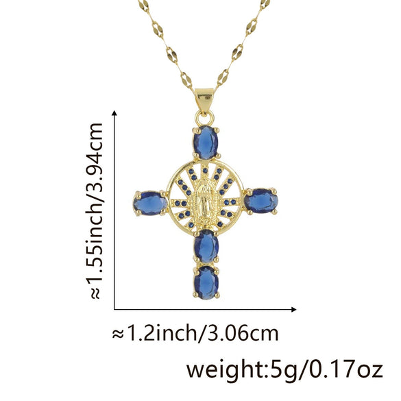 Necklace Copper Inlaid Zircon Geometric Style Diamond Jewelry