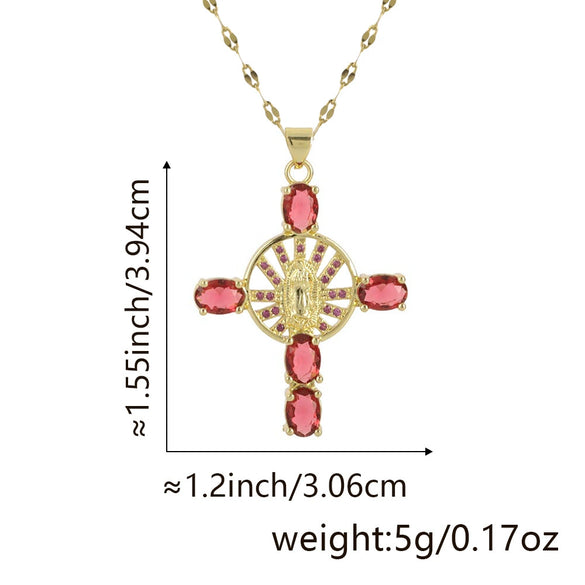 Necklace Copper Inlaid Zircon Geometric Style Diamond Jewelry