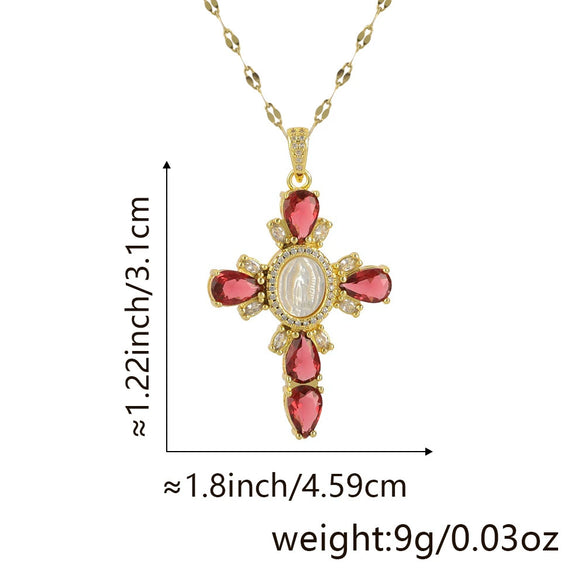 Necklace Copper Inlaid Zircon Geometric Style Diamond Jewelry