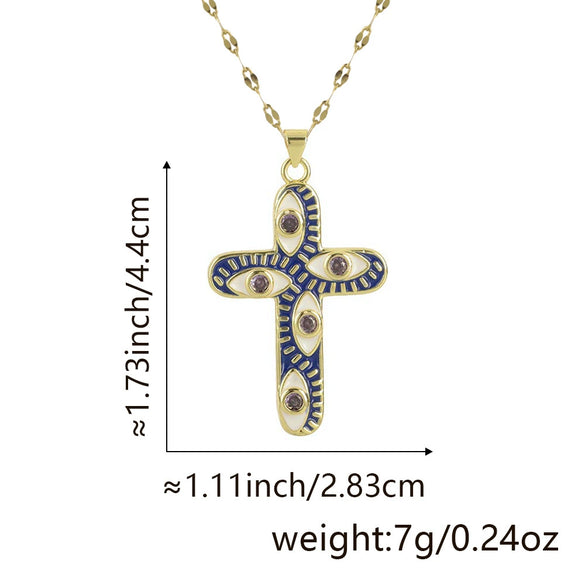 Necklace Copper Inlaid Zircon Geometric Style Diamond Jewelry