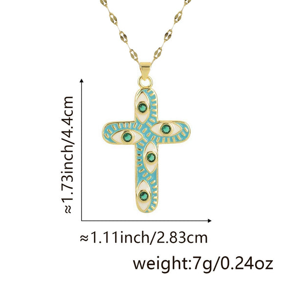 Necklace Copper Inlaid Zircon Geometric Style Diamond Jewelry