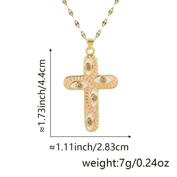 Necklace Copper Inlaid Zircon Geometric Style Diamond Jewelry