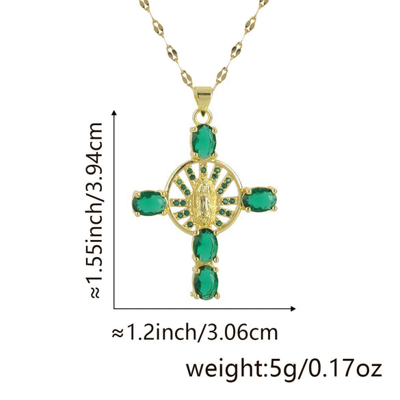 Necklace Copper Inlaid Zircon Geometric Style Diamond Jewelry