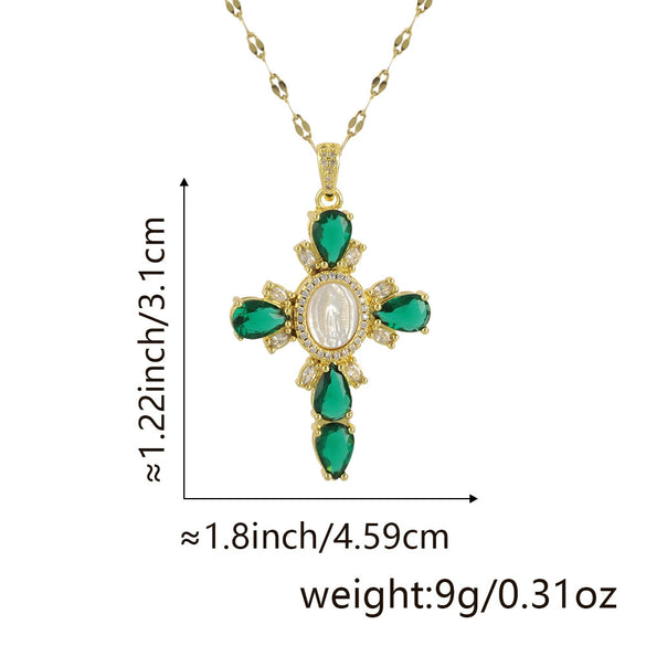 Necklace Copper Inlaid Zircon Geometric Style Diamond Jewelry