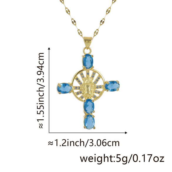 Necklace Copper Inlaid Zircon Geometric Style Diamond Jewelry